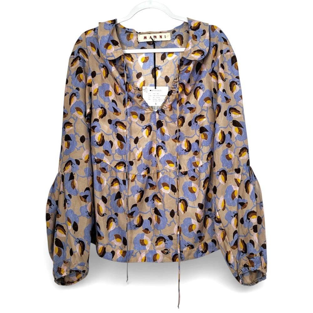 Marni Rachel Short Flutter Sleeve in Wildflower Bouquet - Picture 2 of 8